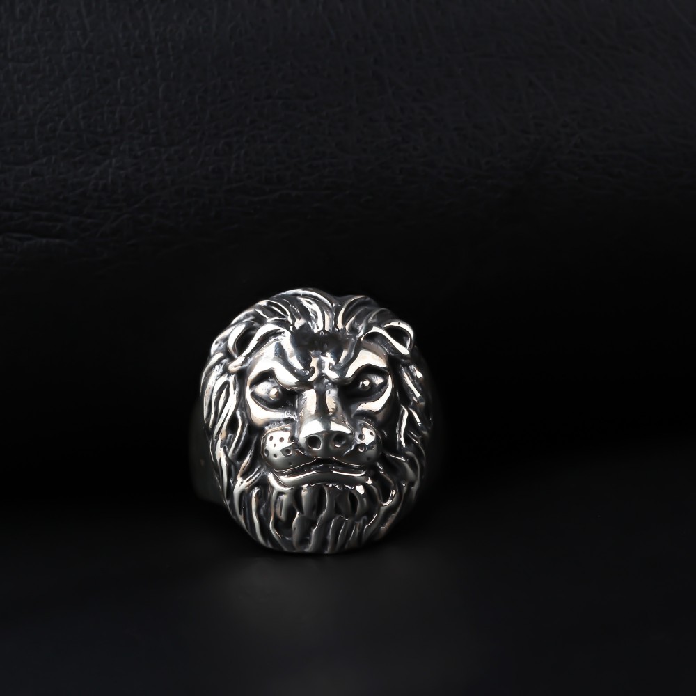 Glorria 925k Sterling Silver Men Lion Mane Ring