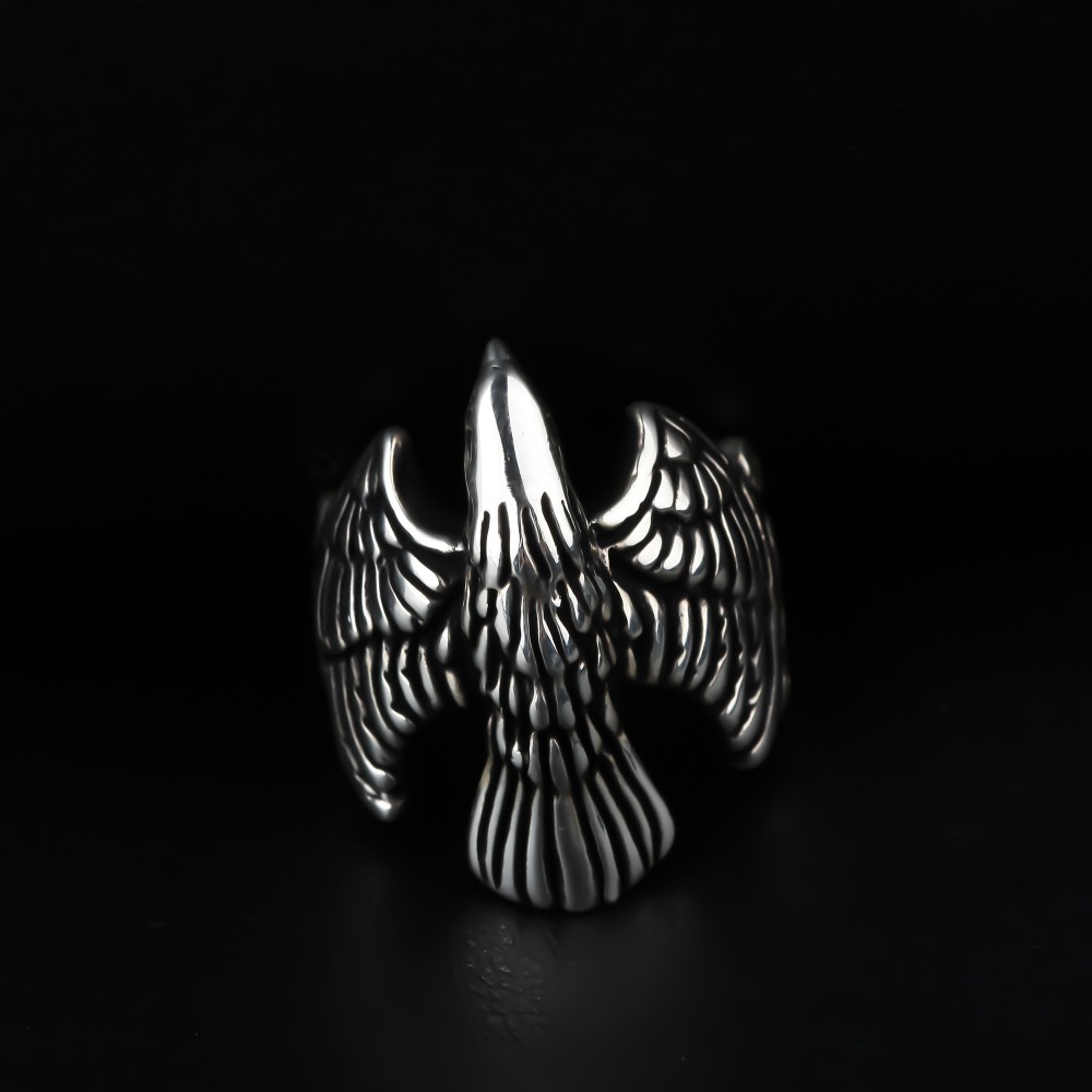 Glorria 925k Sterling Silver Men Eagle Ring