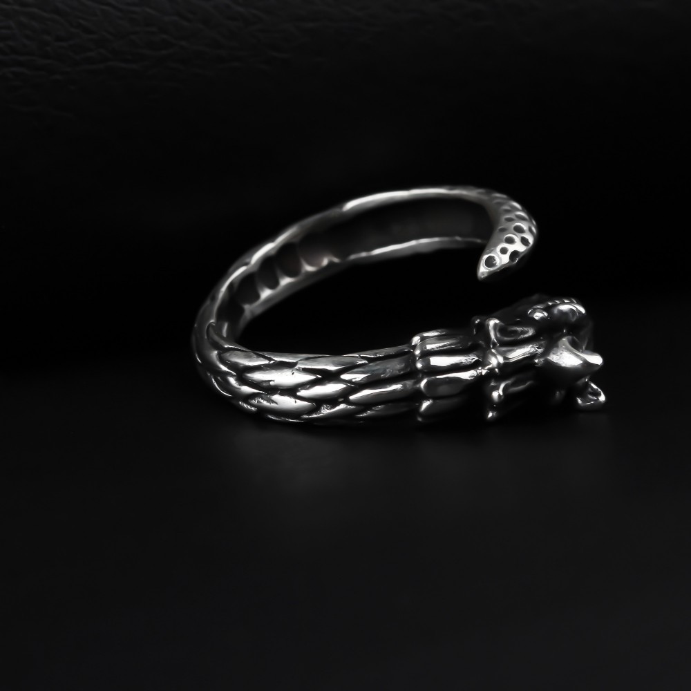 Glorria 925k Sterling Silver Men Dragon Ring