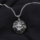 Glorria 925k Sterling Silver Men Wild Lion Necklace