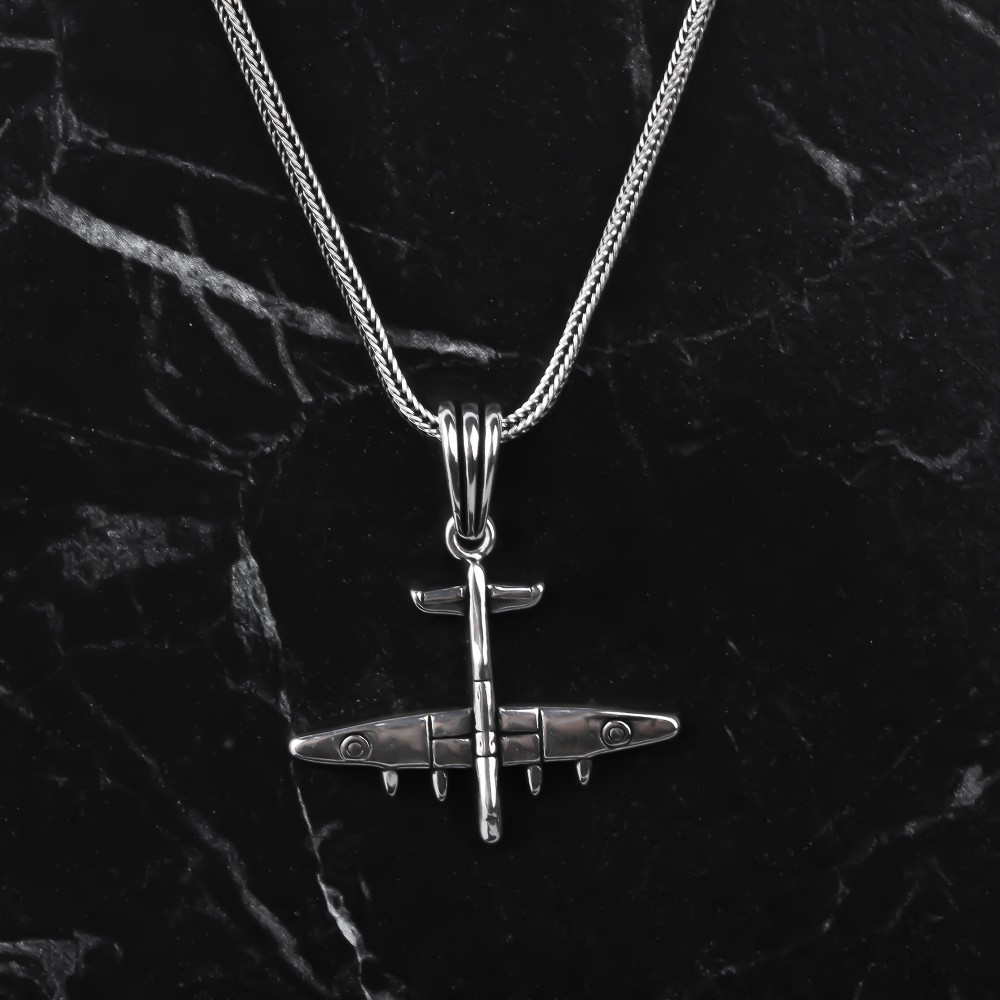 Glorria 925k Sterling Silver Men Airplane Necklace Glorria 925k Sterling Silver Men Airplane Necklace