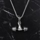 Glorria 925k Sterling Silver Men Barbell Necklace