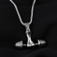 Glorria 925k Sterling Silver Men Barbell Necklace