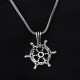 Glorria 925k Sterling Silver Men Helm Necklace