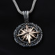 Glorria 925k Sterling Silver Men Pole Star Necklace