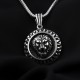 Glorria 925k Sterling Silver Men Lion Head Necklace