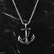 Glorria 925k Sterling Silver Men Sea Anchor Necklace