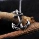 Glorria 925k Sterling Silver Men Sea Anchor Necklace