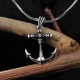 Glorria 925k Sterling Silver Men Skull Anchor Necklace