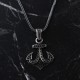 Glorria 925k Sterling Silver Men Stone Anchor Necklace