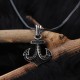 Glorria 925k Sterling Silver Men Stone Anchor Necklace