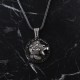 Glorria 925k Sterling Silver Men Wild Bear Necklace