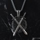 Glorria 925k Sterling Silver Men Double Sword Necklace Glorria 925k Sterling Silver Men Double Sword Necklace