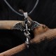 Glorria 925k Sterling Silver Men Winged Dragon Necklace