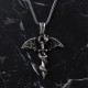 Glorria 925k Sterling Silver Men Winged Dragon Necklace