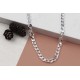 Glorria 925k Sterling Silver 7mm Gourmet Chain Necklace