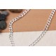 Glorria 925k Sterling Silver 6mm Gourmet Chain Necklace