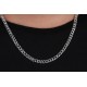 Glorria 925k Sterling Silver 6mm Gourmet Chain Necklace