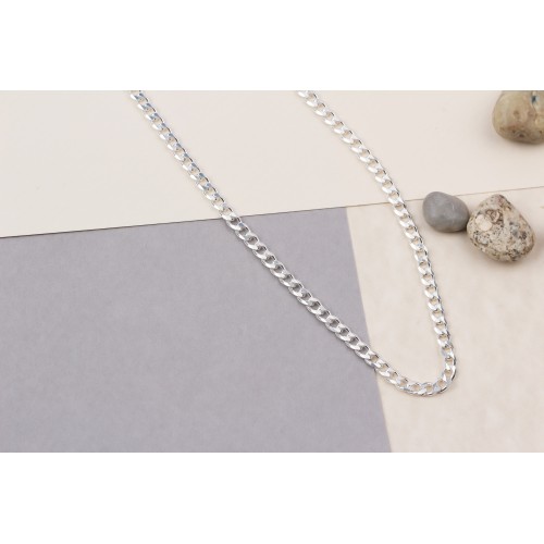 Glorria 925k Sterling Silver 4mm Gourmet Chain Necklace Glorria 925k Sterling Silver 4mm Gourmet Chain Necklace