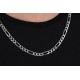 Glorria 925k Sterling Silver 7.5mm Figaro Chain Necklace