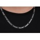 Glorria 925k Sterling Silver 6mm Figaro Chain Necklace