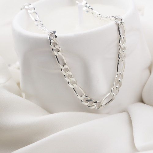 Glorria 925k Sterling Silver 5mm Figaro Chain Necklace Glorria 925k Sterling Silver 5mm Figaro Chain Necklace