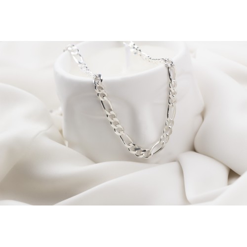 Glorria 925k Sterling Silver 5mm Figaro Chain Necklace Glorria 925k Sterling Silver 5mm Figaro Chain Necklace