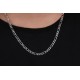 Glorria 925k Sterling Silver 5mm Figaro Chain Necklace