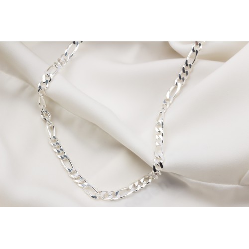 Glorria 925k Sterling Silver 4mm Figaro Chain Necklace Glorria 925k Sterling Silver 4mm Figaro Chain Necklace