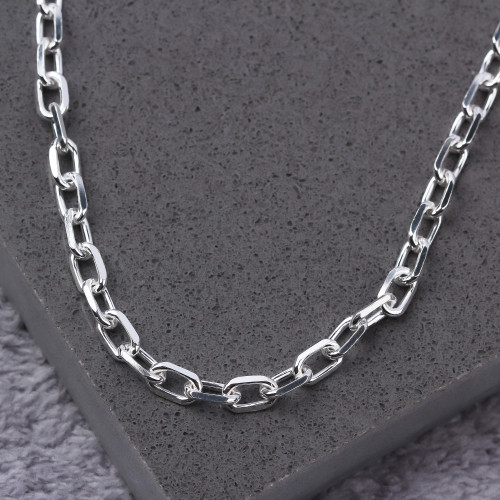 Glorria 925k Sterling Silver 6mm Anchor Chain Necklace