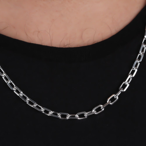 Glorria 925k Sterling Silver 6mm Anchor Chain Necklace