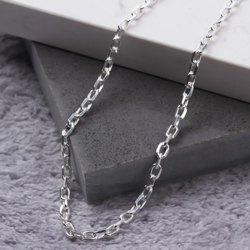 Glorria 925k Sterling Silver 4mm Anchor Chain Necklace Glorria 925k Sterling Silver 4mm Anchor Chain Necklace