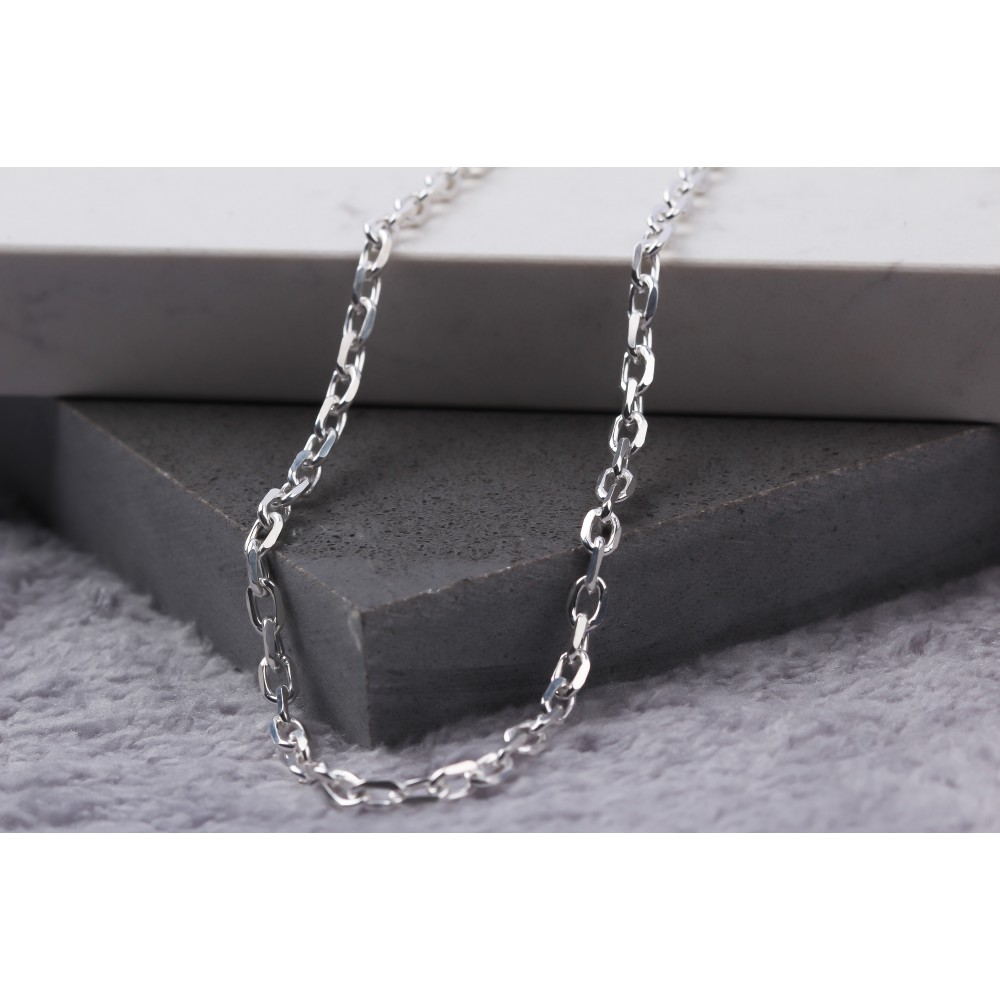 Glorria 925k Sterling Silver 4mm Anchor Chain Necklace