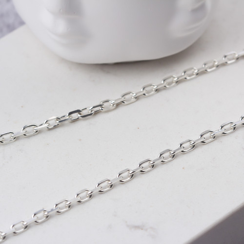Glorria 925k Sterling Silver 3.5mm Anchor Chain Necklace Glorria 925k Sterling Silver 3.5mm Anchor Chain Necklace