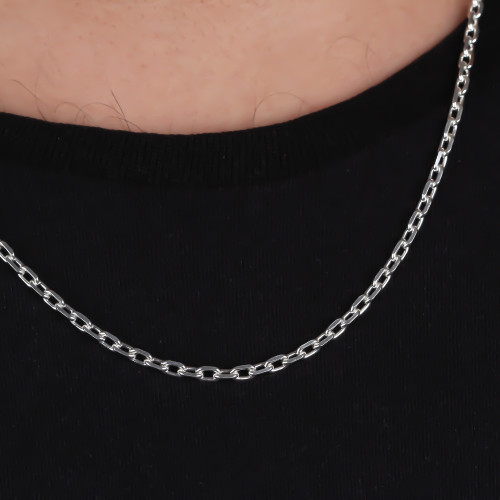 Glorria 925k Sterling Silver 3.5mm Anchor Chain Necklace