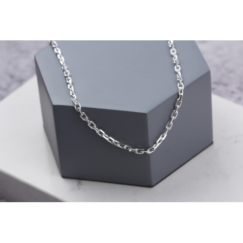 Glorria 925k Sterling Silver 3mm Anchor Chain Necklace Glorria 925k Sterling Silver 3mm Anchor Chain Necklace
