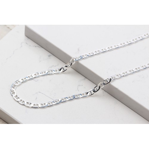Glorria 925k Sterling Silver 7mm Mariner Chain Necklace Glorria 925k Sterling Silver 7mm Mariner Chain Necklace