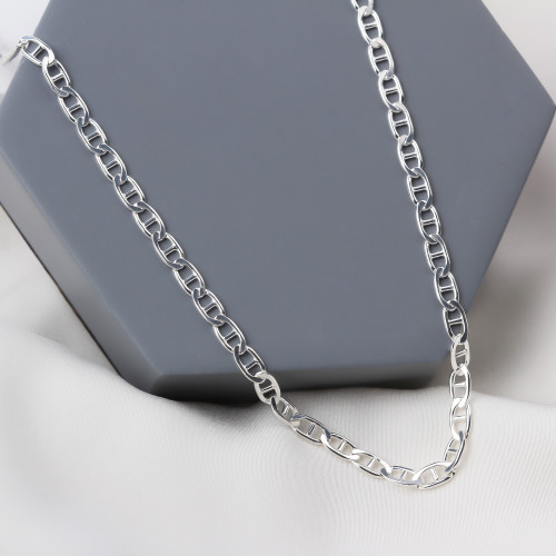 Glorria 925k Sterling Silver 4mm Mariner Chain Necklace Glorria 925k Sterling Silver 4mm Mariner Chain Necklace
