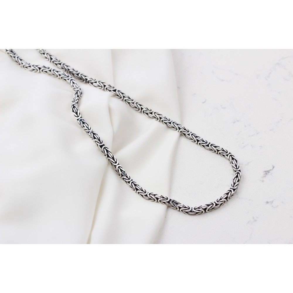 Glorria 925k Sterling Silver 5mm King Chain Necklace