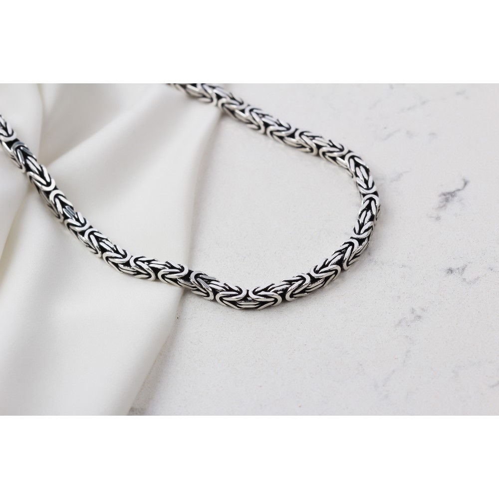 Glorria 925k Sterling Silver 5mm King Chain Necklace