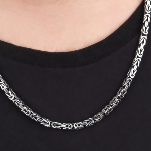 Glorria 925k Sterling Silver 5mm King Chain Necklace