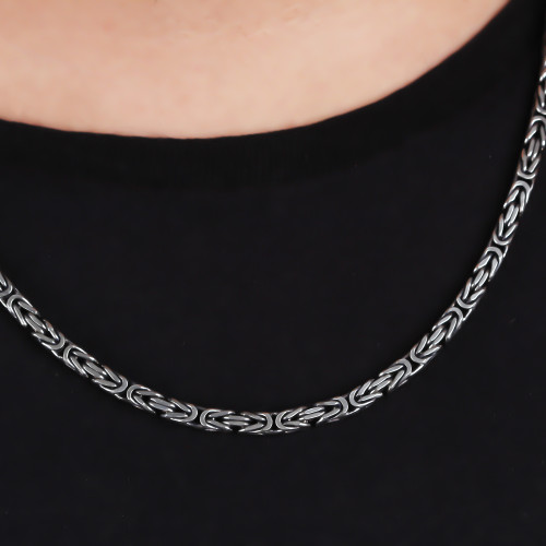 Glorria 925k Sterling Silver 4mm King Chain Necklace