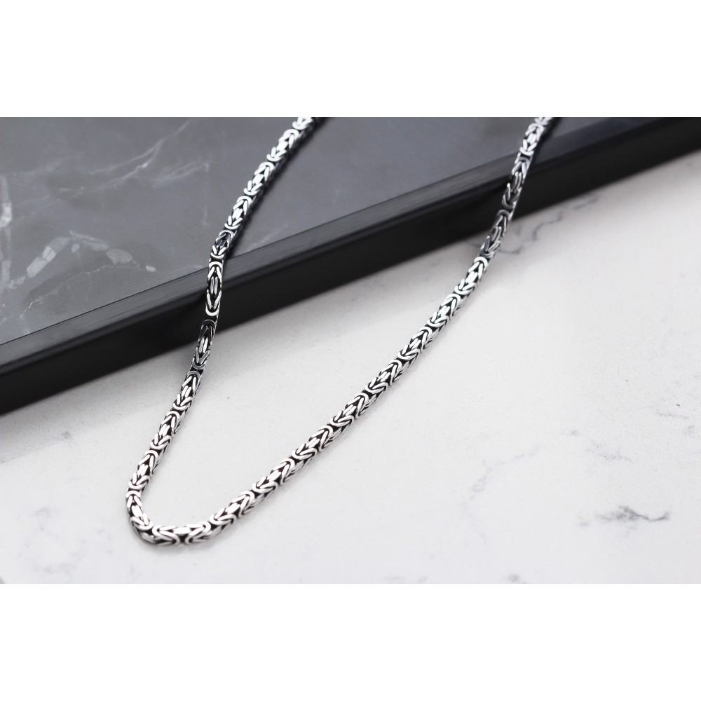 Glorria 925k Sterling Silver 3mm King Chain Necklace