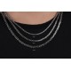 Glorria 925k Sterling Silver 3mm King Chain Necklace