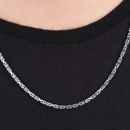 Glorria 925k Sterling Silver 3mm King Chain Necklace