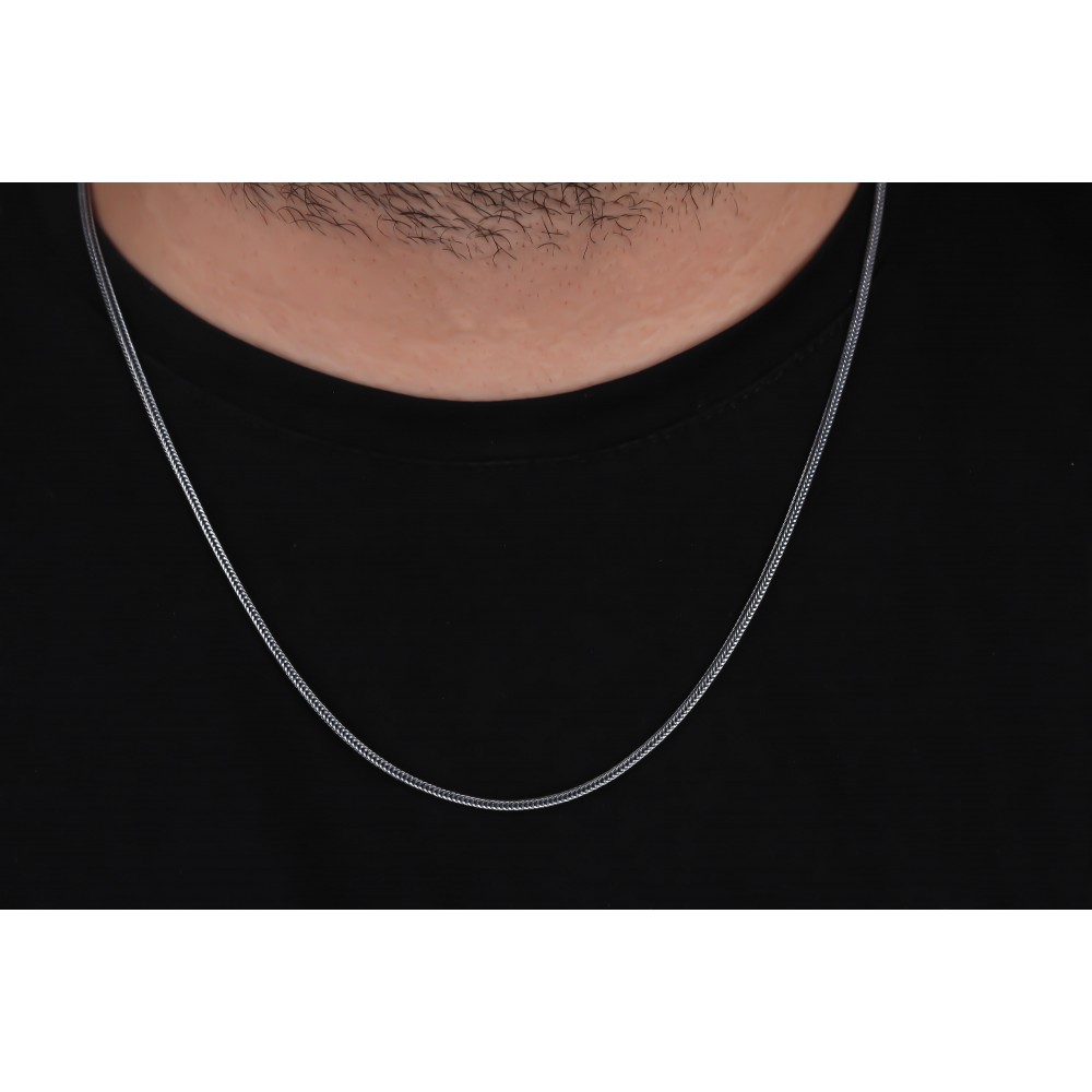 Glorria 925k Sterling Silver 2mm Foxtail Chain Necklace