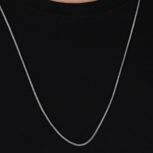 Glorria 925k Sterling Silver 2mm Foxtail Chain Necklace