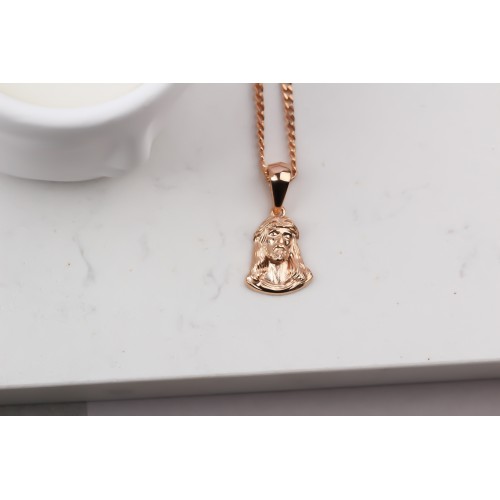 Glorria 925k Sterling Silver Gourmet Chain Jesus Christ Necklace