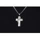 Glorria 925k Sterling Silver Gourmet Chain Jesus Christ Cross Necklace
