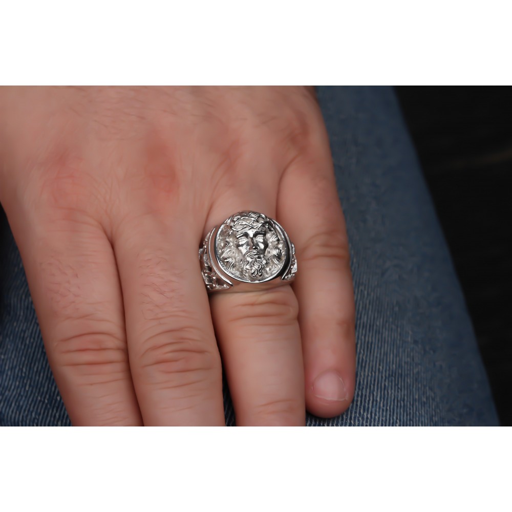 Glorria 925k Sterling Silver Jesus Christ Ring
